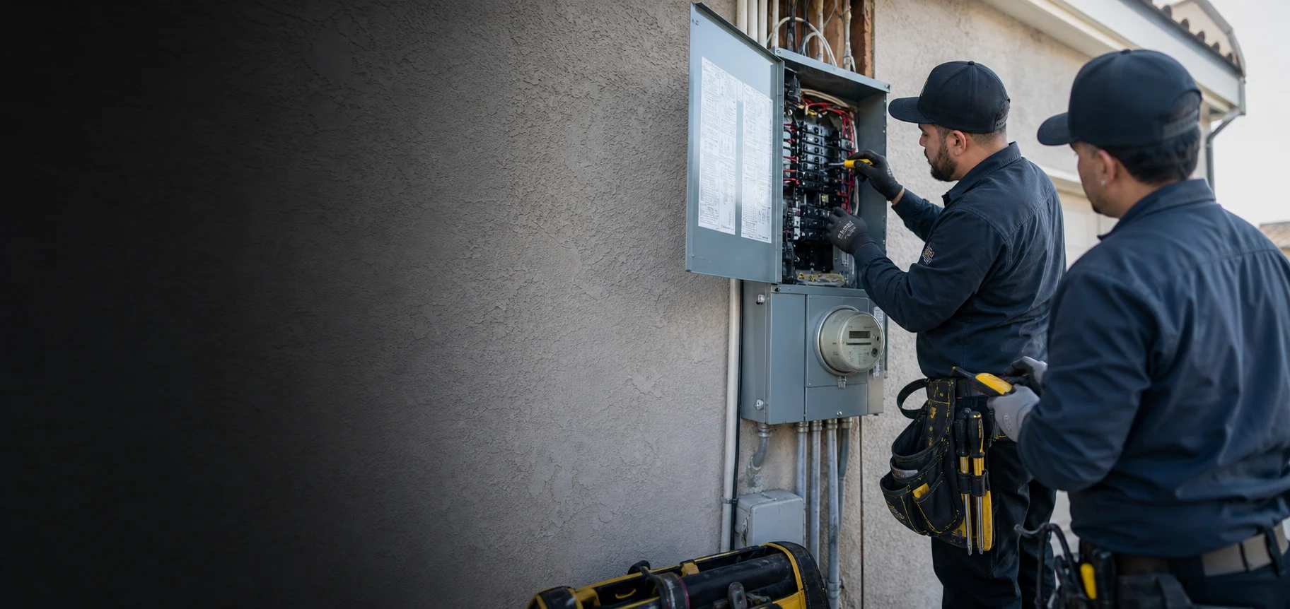 The Panel Pros team upgrading an electrical panel at an Aliso Viejo home