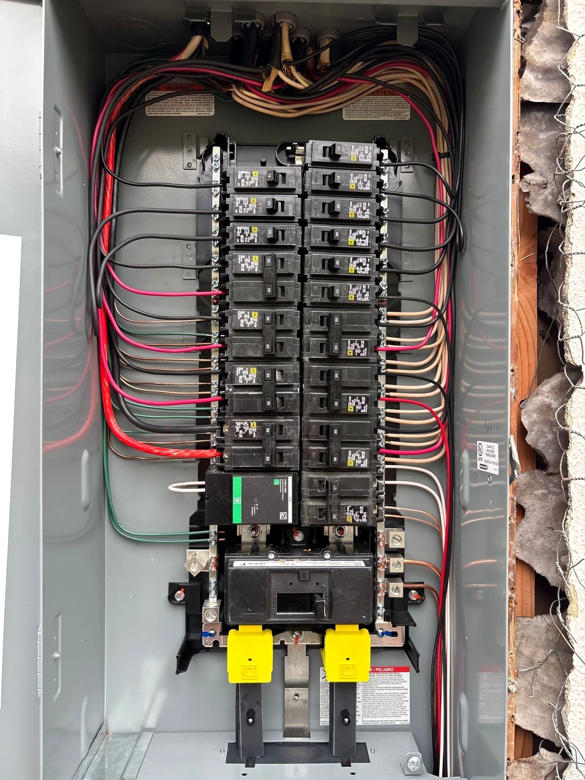 CompanyCam photo of a clean new 200-amp panel after replacement